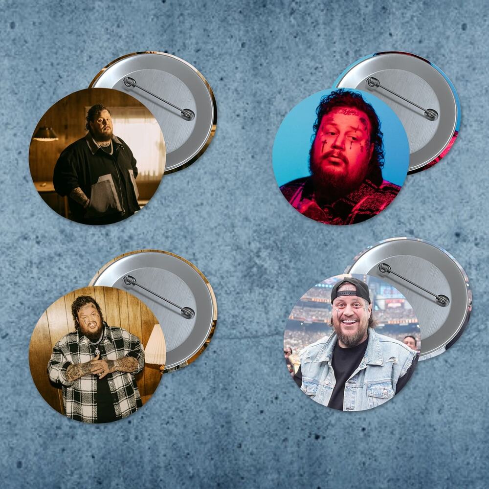 Jelly Roll 1.5 inch Pinback Button 4 Pack Country Music Artist Stocking Stuffer